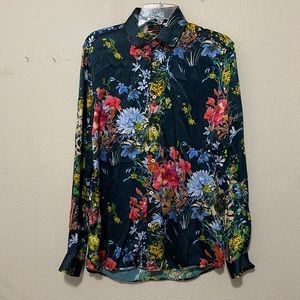 ZARA LONG SLEEVE FLORAL BLOUSE